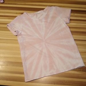 Jane and Delancey Pink Tie-Dye Rolled, heavy weight T-shirt